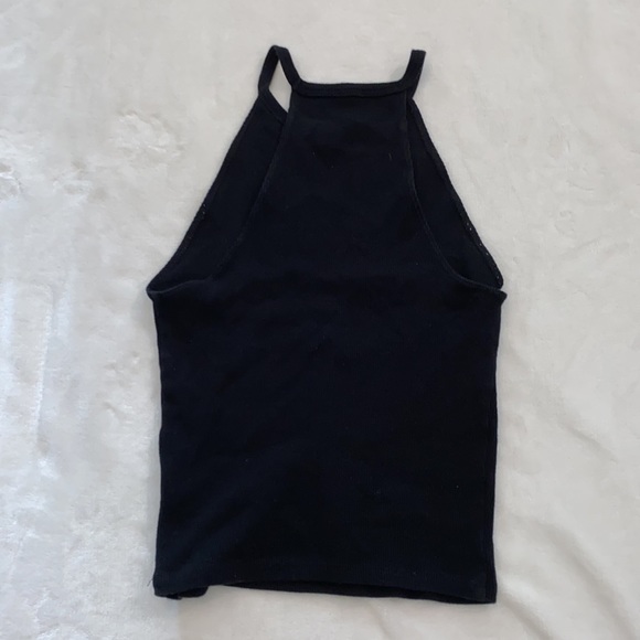 Black high neck ribbed garage tank top. Size S. - Picture 2 of 2